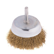 Щетка для дрели, 75 mm, "чашка" со шпилькой, латунированная витая проволока  ...Matrix 74478