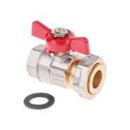 Кран шаровый с накидной гайкой 1/2"х3/4" PN40  AV Engineering AVE096001