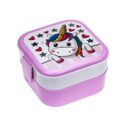 Контейнер для обеда (0.4+0.4л) - единорог  IDEA М1232