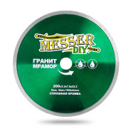 Алмазный диск -DIY 200 мм. со сплошной режущей кромкой для резки гранита и мрамора  ...MESSER 03.200.067