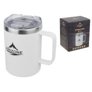 Термокружка, 360 мл, нержавеющая сталь, белая,  ARIZONE 27-270001