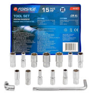 Набор головок глубоких 1/2", 10-32мм, 15пр. 6гр.  Forsage F-4157