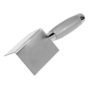 Мастерок из нерж. стали, 80 х 60 х 60 mm, для внутренних углов, деревянная ручка Matrix ...Сибртех 86308