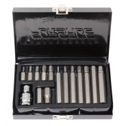 Набор бит HEX, 15пр. 1/2", 4-12мм, в металлическом кейсе  Forsage F-4155(C)