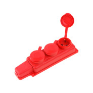 Розетка 3-ая переносная с/з, 16А, 250В, защита от брызг (красная)  ...ЮПИТЕР JP7601-10