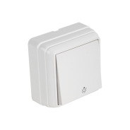 Выключатель кнопочный открытый, белый, BRON,  MUTLUSAN 2160 307 0201