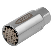 Головка торцевая многоразмерная CrV (6-21mm) под квадрат 3/8", CrV, хромир.  ...Gross 13191