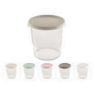 Контейнер пласт. круглый 1 л., с крышкой, Foody (цвета в ассортименте)  ...POBEDA P1PC004