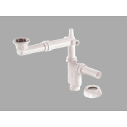 Сифон для умывальника с литым выпуском 64мм, с телескоп. трубой 1 1/4"  ...BAKIMAY 302003050