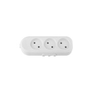 Розетка 3-ая переносная (б/з, 16А, 250В, струезащ.) белая, (IP55)  ...BYLECTRICA Р16-9161