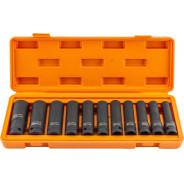 Головки глубокие ударные, набор 11пр., 1/2" (10-15, 17, 19, 21, 22, 24мм, 6гр.)  ...MEGATOOLS MT-4117-5MPB