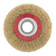 Щетка для точила, 125 мм, посадка 20 мм, плоская, латунир. витая проволока  ...Matrix 74659