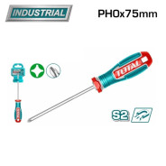 Крестовая отвертка PH0x75мм  TOTAL TSDPH0075