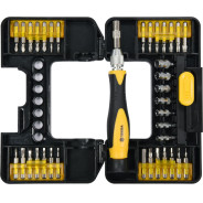 Набор инструмента, отв;ртка реверсивная + головки и биты (набор 37пр.) CrV  ...VOREL 65022