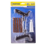 Набор инструментов для ремонта шин 8пр.(шило,протяжка,шнуры-5шт,клей), в блистере  ...Partner PA-904T8