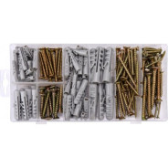 Шурупы с набором пластмассовых дюбелей (набор 206шт)  VOREL 24113