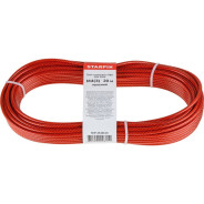 Трос стальной в ПВХ М4(3) DIN 3055 красный (моток 20 м)  STARFIX SMP-45480-20