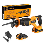Пила сабельная аккумуляторная, 20В, 2АКБ 2,0А/ч, ход 20мм, DEKO DKRS20 ...Deko 063-4253