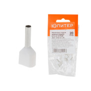 Наконечник-гильза двойной НШвИ(2) 0.75-8 (TE7508) (20 шт) (с изолированным фланцем)  ...ЮПИТЕР JPZ1-7210-01-20