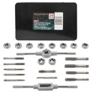 Набор метчиков и плашек M5-M12 метрический 24пр.  Rock FORCE RF-M024-1