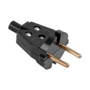 Вилка (б/з, 6А, 250В) чёрная, (В6-001)  ЮПИТЕР JP7604-02