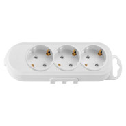 Розетка 3-ая переносная (с/з, 16А, 250В, з/ш) белая (с креплением к стене)  ...BYLECTRICA Р16-9166