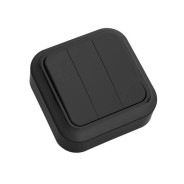 Выключатель 3 клав. (открытый, 6А) черный, Пралеска  BYLECTRICA А05 6-137чер