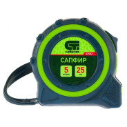 Рулетка Сапфир, двухкомпонентный корпус, 5 м х 25 мм  Сибртех 32582