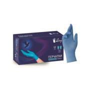 Перчатки нитриловые голубые, р-р S, уп. 100 шт. (текстурированные на пальцах)  ...LIBRY KN001B