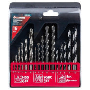 Сверла, набор комб. 16пр. (по металлу: 2-6, 8мм, по бетону: 4-6, 8, 10мм, по дереву: 4-6, 8, 10мм)  ...FORCEKRAFT FK-DBS16M