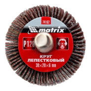 Круг лепестковый для дрели, 30 х 20 х 6 mm, P 120 Matrix Сибртех 74162