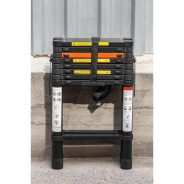 Лестница-стремянка телескопическая алюминиевая двухсекционная (2.6+2.6м,9+9ступенек, max нагрузка 15...Rock FORCE RF-UP260-2