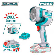 Фонарь аккумуляторный, 20В, 1 АКБ 2,0 А/ч,2000 Лм,поворот 130 град.,    ...TOTAL TWLI20881