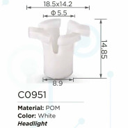 Клипса для крепления внутренней обшивки а/м европейских а/м/ Фиат  ...Forsage C0951(European car/Fiat)