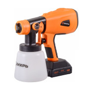 Краскораспылитель аккумуляторный, 20В, 1АКБ 3,0 А/ч, HVLP, нижний бачок 1000 мл, сопло 1,0 / 1,8 / 2...ВИХРЬ 72/17/5
