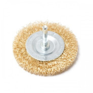 Кордщетка дисковая латунная для дрели 75мм, в блистере  Rock FORCE RF-BFR003