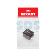 Выключатель клавишный 250В 15А, 6с, ON-OFF-ON, RWB-508, SC-767, черный с нейтралью,  ...REXANT 36-2370-1
