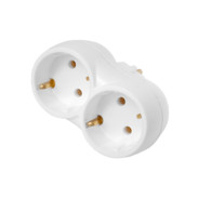 Разветвитель 2-местный, 16А, 250В, двухместный с заземляющим контактом,  ...BYLECTRICA РВ16-373