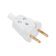 Вилка (б/з, 6А, 250В) белая, (В6-001)  ЮПИТЕР JP7604-01