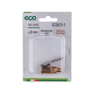 Наконечник для подкачки шин (резьба 8 мм, клапан сброса давления, латунь)  ...ECO EC3923-2