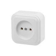 Розетка 1-ая открытая, без заземления, белая, Стандарт, RA16-131-Б,  ...ЮПИТЕР JP7410-04