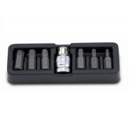 Набор бит TORX, 1/4" + переходник 1/2" 7пр.  Toptul GAAT0705