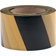 Лента сигнальная, 75 мм х 200 м черно-желтая  Сибртех 89034