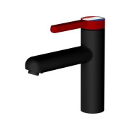 Смеситель для умывальника (Lt) D35, серия Rose черный + красный, (Монолитный излив) a-five ...A-five A5-1021