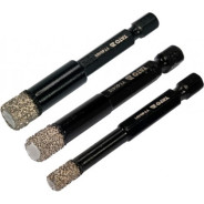 Сверло алмазное по плитке с хвостовиком HEX 6, 8, 10mm (набор 3шт.)  ...YATO YT-60409