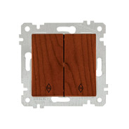 Выключатель проходной 2-клав. (скрытый, без рамки, винт. зажим) вишня, RITA (10 A, 250 V, IP 20)  ...MUTLUSAN 2200 404 0256