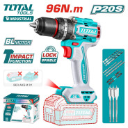 Дрель-шуруповерт ударная, 20В, БЕЗ АКБ 2000 об.мин, 96 Нм,   TOTAL TIDLI209681