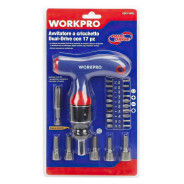 Отвертка с набором бит и головок, 17пр.  WORKPRO GSCI-1605