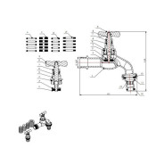 Кран водоразборный 1/2" нар. настенный со штуцером, (вход 1/2" х выход 3/4")  ...AV Engineering AVE169012