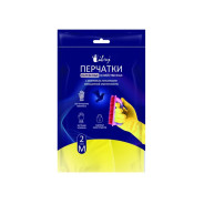 Перчатки латексные хозяйственные р-р 9/L LIBRY (инд. уп.) (с хлопковым напылением, повышенной эласти... KHL003E